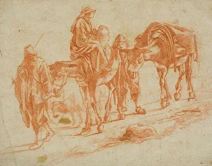 Bamboccianti Prints: Travelers with Two Mules, n.d. Creator: Jan Miel