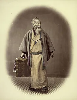 Vignette Prints: Traveling Dentist, 1866-1867. Creator: Felice Beato