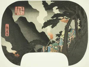 Traveling at Night in the Hakone Mountains on the Border of Izu and Sagami Provinces... c. 1830/44. Creator: Ando Hiroshige