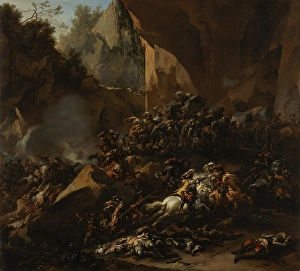 Nicolaes Berghem Prints: Travellers Ambushed by Brigands, 1670. Creator: Nicolaes Berchem