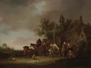 Isack Van Ostade Prints: Travellers Halting at an Inn, 1643. Creator: Unknown