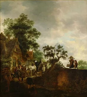 Travellers Halting at an Inn, 1645. Artist: Ostade, Isaac van (1621?1649)