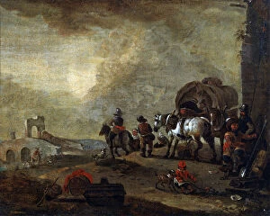 Archway Collection: Travellers on the Way, 17th century. Artist: Philips Wouwerman