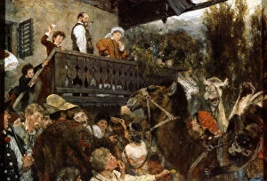 A Travelling Circus (Cameleers in Partenkirchen), 1884. Artist: Adolph Menzel
