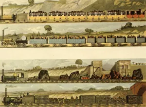Passenger Prints: Travelling on the Liverpool and Machester Railway, 1831, (1945). Creator: SG Hughes