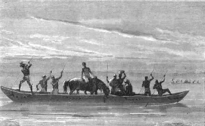 West Africa Prints: Travelling down the Niger; Journey from the Senegal to the Niger, 1875. Creator: Unknown