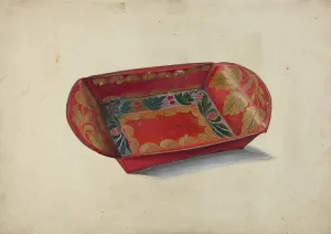 Oil Paint Prints: Tray, 1935/1942. Creator: Myra Newswanger