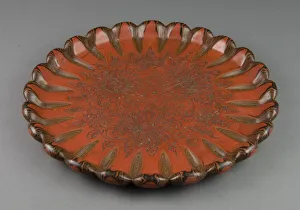 Tray Collection: Tray with Chrysanthemum Design, 19th century. Creator: Unknown