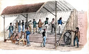Treadmill at Brixton prison, London, 1827. Artist: Rudolph Ackermann Treadmill at Brixton prison, London, 1827. Artist: Rudolph Ackermann