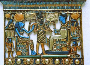 Pharaoh Prints: Treasure of Tutankhamen, jewel in the funerary trousseau in which the Pharaoh appears