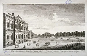 John Smith Prints: The Treasury and the canal in St Jamess Park, Westminster, London, 1755. Artist