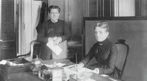 Cyanotypes 1890 1950 Gmgpc Prints: Treasury Dept. employees - Miss Jane Searey and Miss Van Vranken