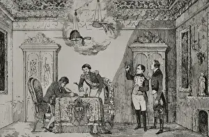 Agreement Prints: 'Treaty of Fontainebleau' (October 27, 1807), 1851. Creator: Unknown