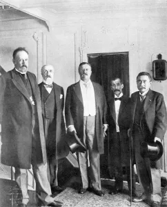 Treaty of Portsmouth peacemakers on board the Mayflower, 1905 Treaty of Portsmouth peacemakers on board the Mayflower, 1905