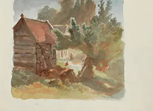 Vos Maria Prints: Tree in front of a hut, 1864-1865. Creator: Maria Vos