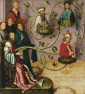 Book Of Genesis Prints: Tree of Jesse, 1501. Creators: Hans Holbein the Elder, Jesus Christ