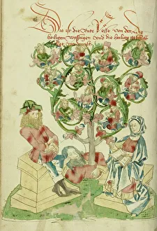 Diebold Lauber Prints: The Tree of Jesse; Barlaam und Josaphat, 1469. Creators: Hans Schilling, Diebolt Lauber