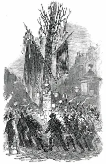 Civil Disobedience Prints: Tree of Liberty, on the Boulevard St. Martin, at Paris, 1850. Creator: Unknown