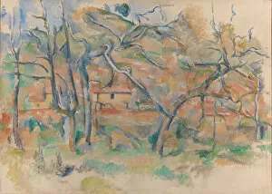 Provence Collection: Trees and houses, Provence. Artist: Cezanne, Paul (1839-1906)