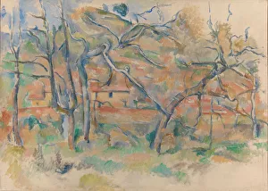 Provence Collection: Trees and houses, Provence. Artist: Cezanne, Paul (1839-1906)