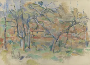 Trees and houses, Provence (NOB) Arbres et Maisons (FRE); Arbres et maison... c1885. Creator: Paul Cezanne