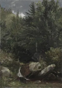 1823 1900 Prints: Trees and a Stream on a Hillside, 1853. Creator: Jasper F. Cropsey (American, 1823-1900)