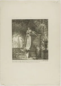 Trellis Prints: The Trellised Fountain, frontispiece from Paysages Dédiés à M