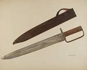 Sharp Gallery: Trench Knife and Sheath, c. 1941. Creator: William Ludwig