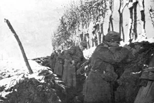 A trench full of reserve infantry, Pas-de-Calais, France, winter, 1915