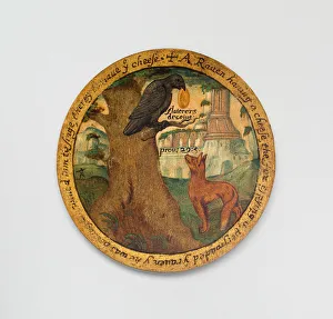 Trencher with a Scene from Aesops Fables, England, c. 1600. Creator: Unknown