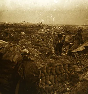 Trenches on the front line, Moulin de Souain, northern France, c1915