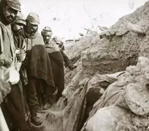 Trenches in the front line, Tahure, northern France, c1914-c1918