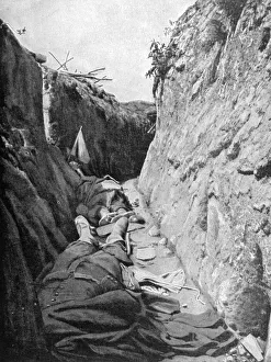 In one of the trenches of Quennevieres, Battle of Champagne, 1915 In one of the trenches of Quennevieres, Battle of Champagne, 1915