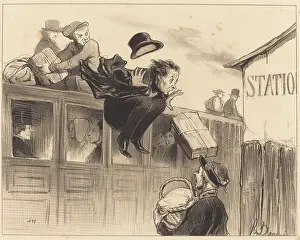 Passenger Prints: Trente secondes de station, 1843. Creator: Honore Daumier