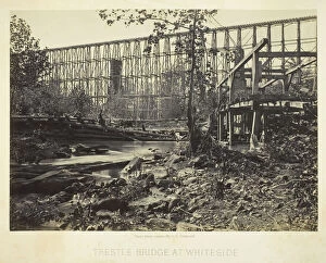 Railway Bridge Gallery: Trestle Bridge at Whiteside, 1864. Creator: George N. Barnard