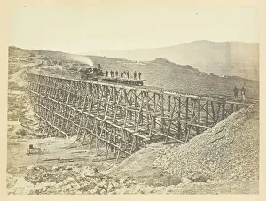 Andrew J Russell Prints: Trestle Work, Promontroy Point