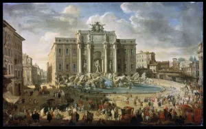 Visiting Prints: The Trevi Fountain in Rome (Pope Benidict XIV Visits the Trevi Fountain in Rome)