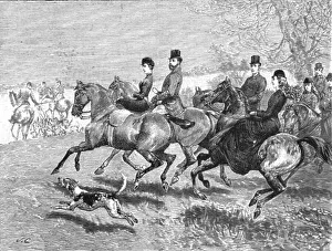 T.R.H. The Prince and Princess of Wales with their family in the Hunting Field, 1891. Creator: Unknown