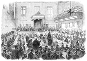 Court House Prints: Trial of the Bradford Election Petition at the Borough Courthouse, 1869. Creator: Unknown