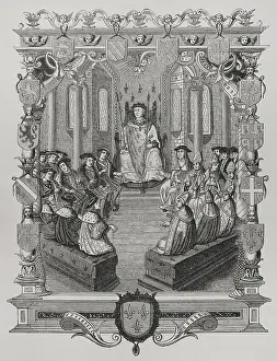 Francois Prints: Trial of the Constable of Bourbon before the court of Peers of France