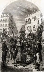 Rafael Prints: Trial, jibe and execution of revolutionary General Rafael de Riego, scene of his