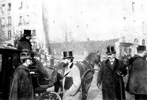 The Trial of M. Zola in Paris: scenes at the Assize Court - arrival of General Mercier, 1898. Creator: Gribayedoff