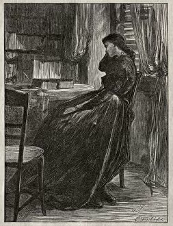 The Trial Sermon: Joanna Douglas at Her Desk, 1862. Creator: James McNeill Whistler (American)