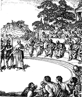 Athens Prints: Trial of Socrates, Ancient Greek philosopher, 399 BC (19th century)