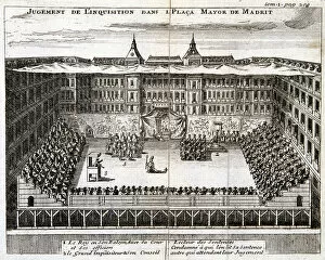 Trial by the Spanish Inquisition in progress in Madrid, 1759