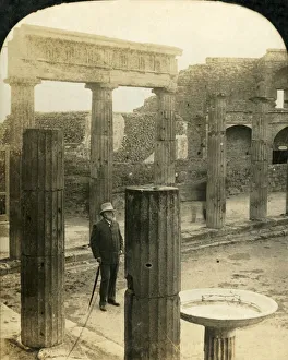 Tourist Prints: Triangular Forum, Ruins of Pompeii, Italy, c1909. Creator: George Rose