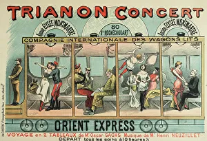 Railroad Prints: Trianon Concert. Advertisement for the Orient Express show