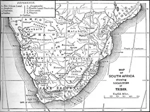 Grant Prints: Tribal Map of South Africa, c1880