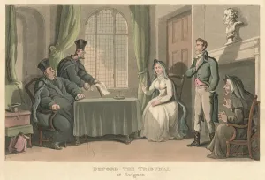 Vaucluse Prints: Before the Tribunal at Avignon, 1818, (1821). Artist: Thomas Rowlandson