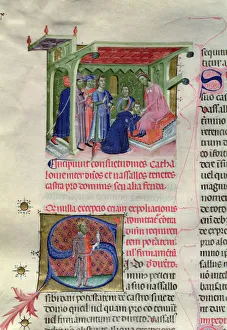 Oath Gallery: Tribute from the citizens of Barcelona to Count King or oath of vasallage miniature